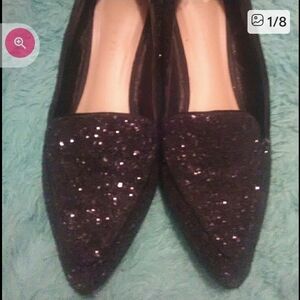 Kelly & Katie Black Sparkle Loafers